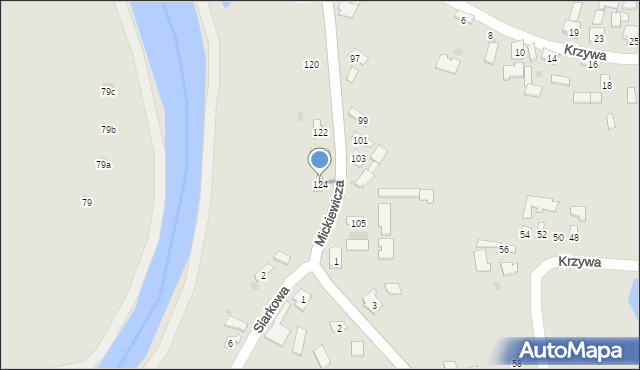 Tarnobrzeg, Mickiewicza Adama, 124, mapa Tarnobrzegu