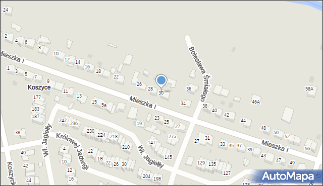 Tarnów, Mieszka I, 30, mapa Tarnów