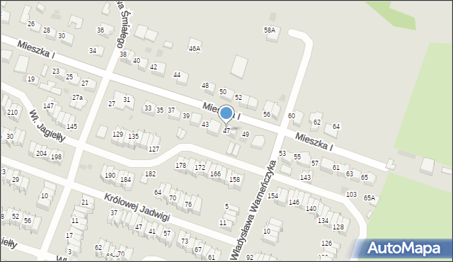 Tarnów, Mieszka I, 47, mapa Tarnów