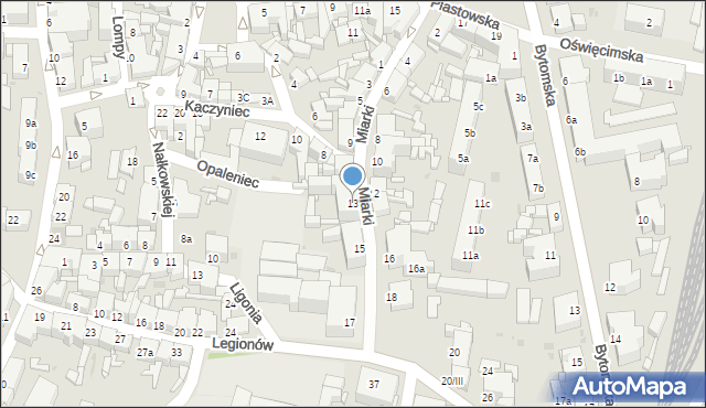 Tarnowskie Góry, Miarki Karola, 13, mapa Tarnowskie Góry