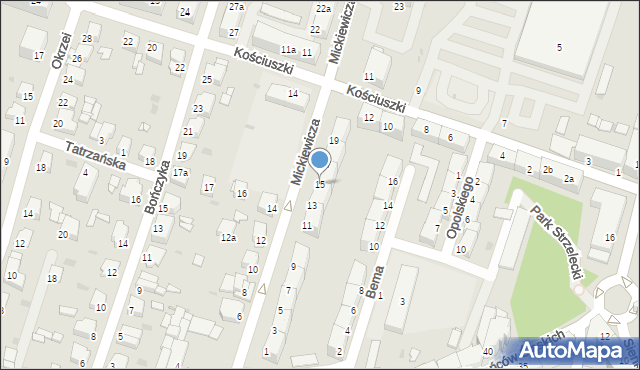 Tarnowskie Góry, Mickiewicza Adama, 15, mapa Tarnowskie Góry