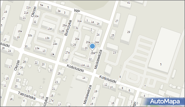 Tarnowskie Góry, Mickiewicza Adama, 22a, mapa Tarnowskie Góry