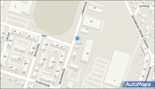Tarnowskie Góry, Mickiewicza Adama, 27, mapa Tarnowskie Góry