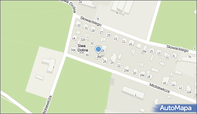 Tomaszów Lubelski, Mickiewicza Adama, 26a, mapa Tomaszów Lubelski