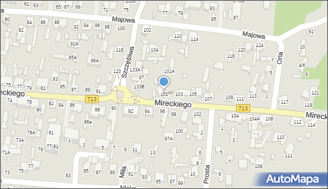 Tomaszów Mazowiecki, Mireckiego, 101, mapa Tomaszów Mazowiecki