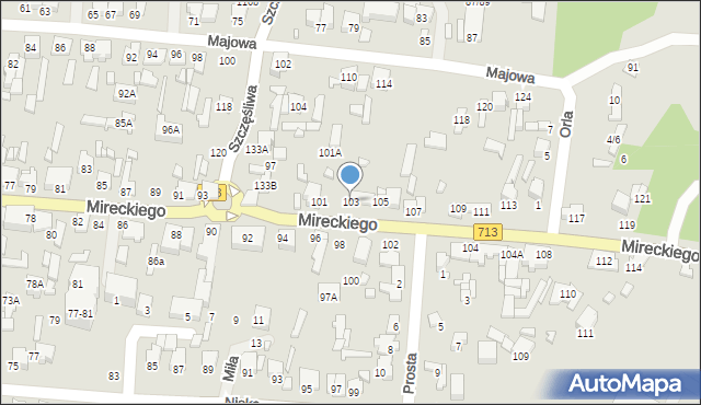 Tomaszów Mazowiecki, Mireckiego, 103, mapa Tomaszów Mazowiecki