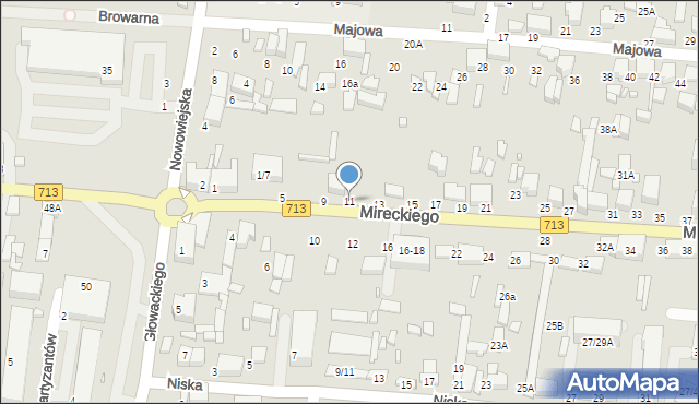 Tomaszów Mazowiecki, Mireckiego, 11, mapa Tomaszów Mazowiecki