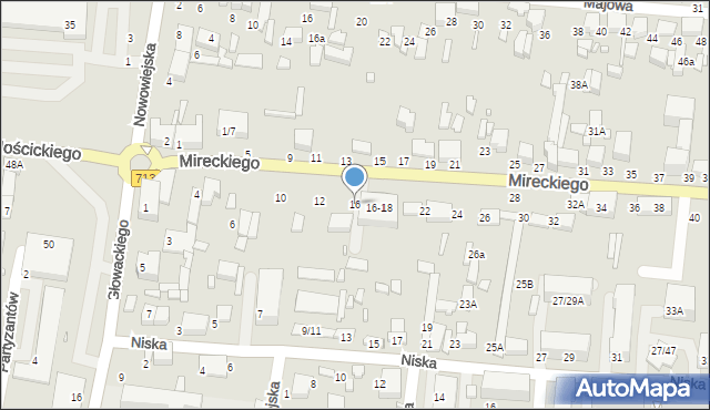 Tomaszów Mazowiecki, Mireckiego, 16, mapa Tomaszów Mazowiecki