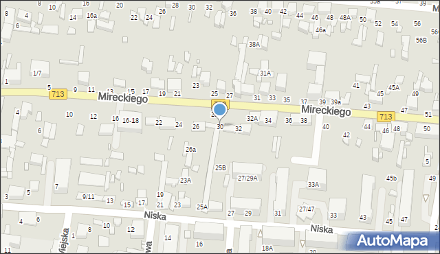 Tomaszów Mazowiecki, Mireckiego, 30, mapa Tomaszów Mazowiecki