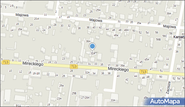 Tomaszów Mazowiecki, Mireckiego, 31A, mapa Tomaszów Mazowiecki