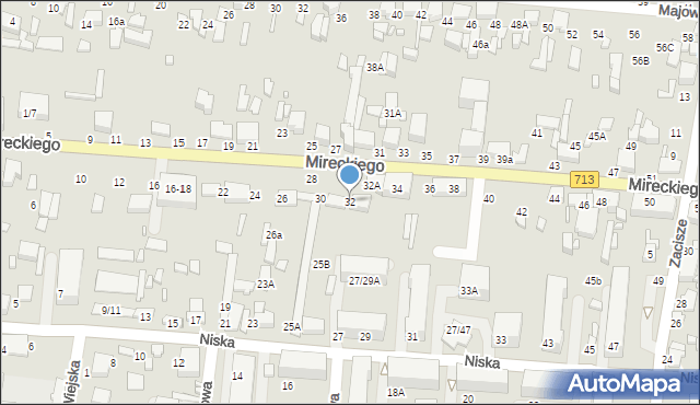 Tomaszów Mazowiecki, Mireckiego, 32, mapa Tomaszów Mazowiecki