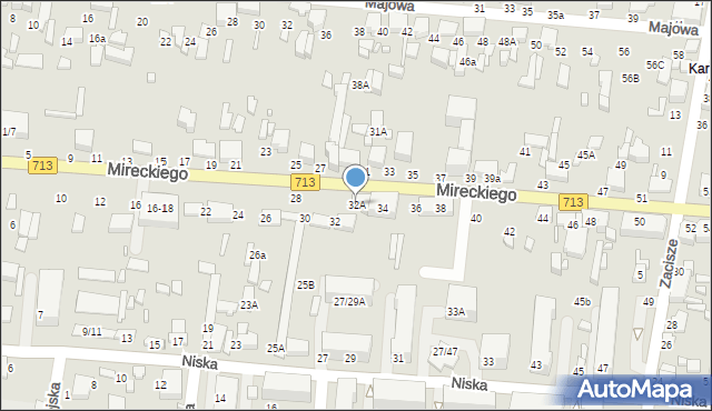 Tomaszów Mazowiecki, Mireckiego, 32A, mapa Tomaszów Mazowiecki