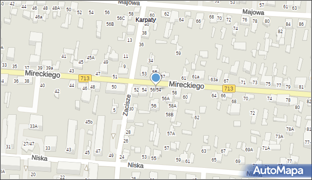 Tomaszów Mazowiecki, Mireckiego, 56/54, mapa Tomaszów Mazowiecki