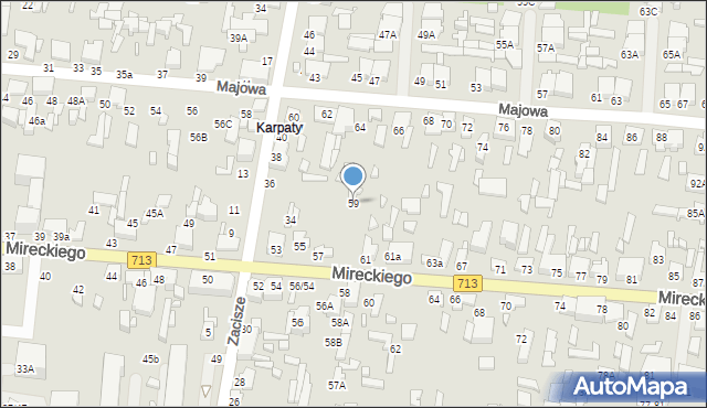 Tomaszów Mazowiecki, Mireckiego, 59, mapa Tomaszów Mazowiecki