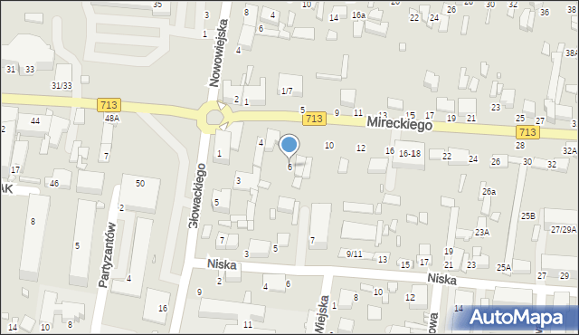 Tomaszów Mazowiecki, Mireckiego, 6, mapa Tomaszów Mazowiecki