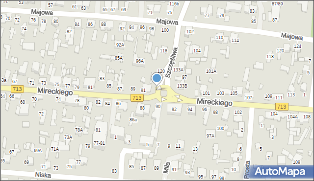 Tomaszów Mazowiecki, Mireckiego, 95, mapa Tomaszów Mazowiecki