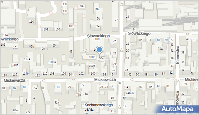 Toruń, Mickiewicza Adama, 100a/1, mapa Torunia