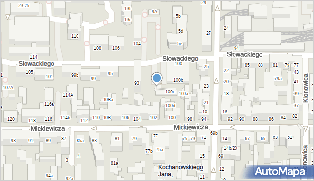 Toruń, Mickiewicza Adama, 100c/5, mapa Torunia