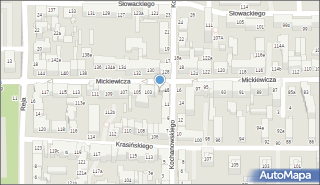 Toruń, Mickiewicza Adama, 101, mapa Torunia