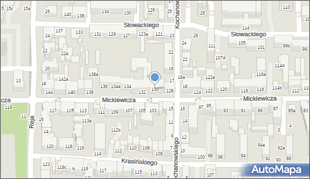 Toruń, Mickiewicza Adama, 130, mapa Torunia