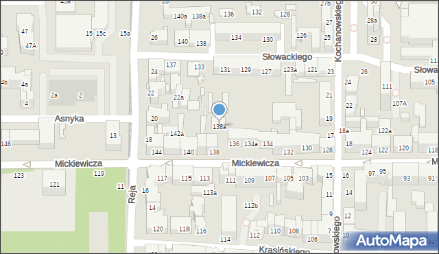 Toruń, Mickiewicza Adama, 138a, mapa Torunia