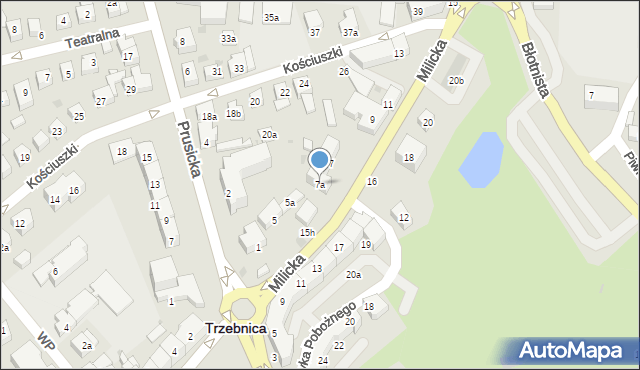 Trzebnica, Milicka, 7a, mapa Trzebnica