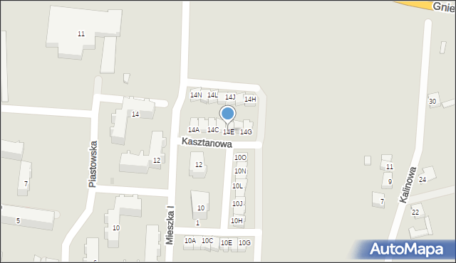 Trzemeszno, Mieszka I, 14E, mapa Trzemeszno