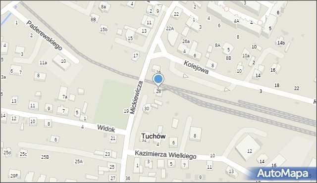 Tuchów, Mickiewicza Adama, 28, mapa Tuchów