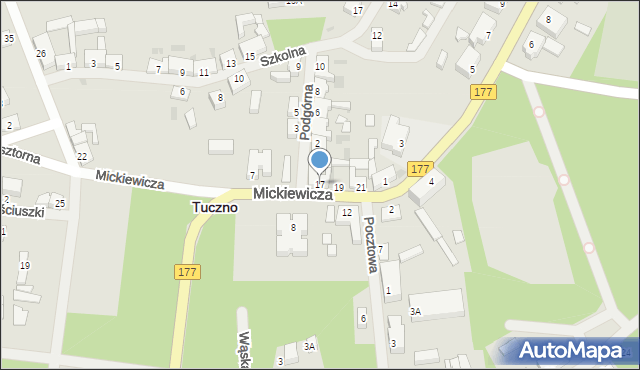 Tuczno, Mickiewicza Adama, 17, mapa Tuczno