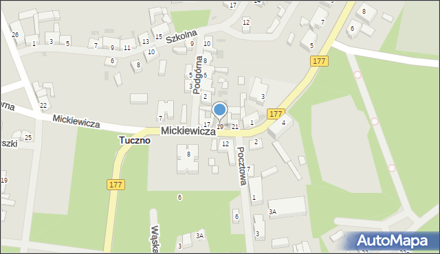 Tuczno, Mickiewicza Adama, 19, mapa Tuczno