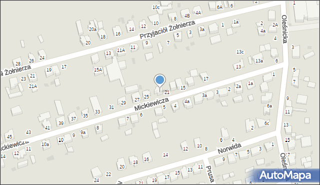 Twardogóra, Mickiewicza Adama, 23, mapa Twardogóra