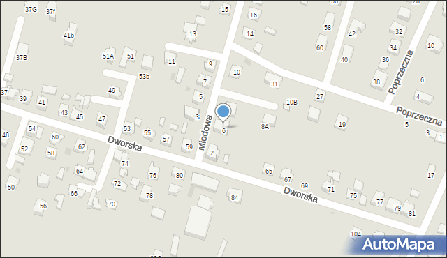 Tychy, Miodowa, 6, mapa Tychów