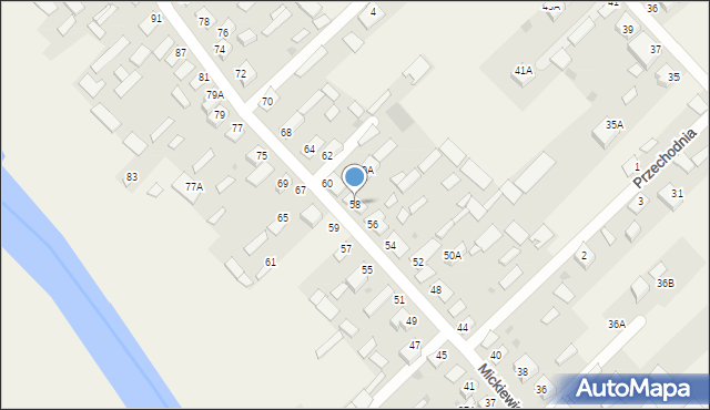 Uhowo, Mickiewicza Adama, 58, mapa Uhowo