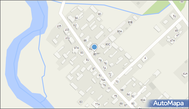 Uhowo, Mickiewicza Adama, 80, mapa Uhowo