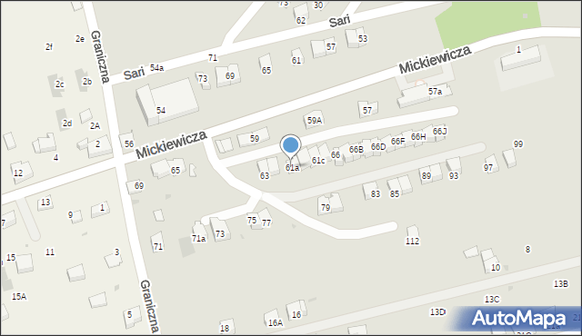 Wadowice, Mickiewicza Adama, 61a, mapa Wadowice