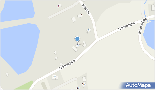 Wadowice, Miedzne, 5, mapa Wadowice