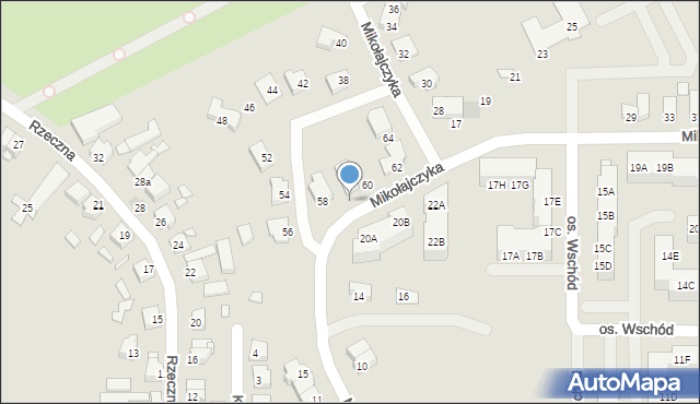 Wągrowiec, Mikołajczyka Stanisława, 20, mapa Wągrowiec