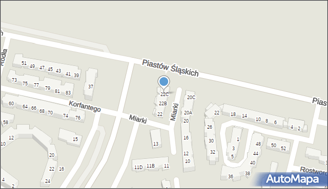 Warszawa, Miarki Karola, 22C, mapa Warszawy