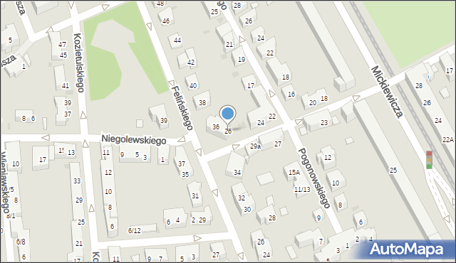 Warszawa, Mierosławskiego Ludwika, gen., 26, mapa Warszawy