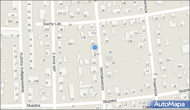 Warszawa, Michałowicza Jerzego, 31, mapa Warszawy