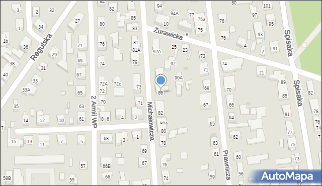Warszawa, Michałowicza Jerzego, 86, mapa Warszawy