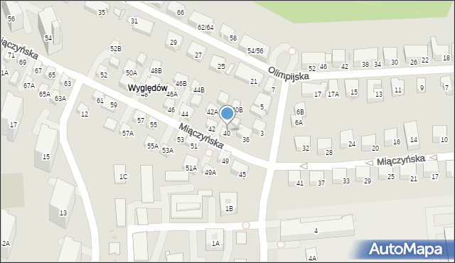 Warszawa, Miączyńska, 40, mapa Warszawy