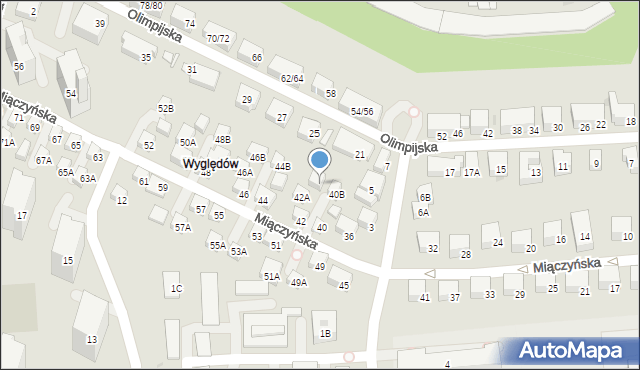 Warszawa, Miączyńska, 42B, mapa Warszawy