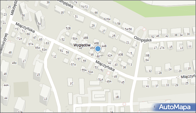 Warszawa, Miączyńska, 44, mapa Warszawy