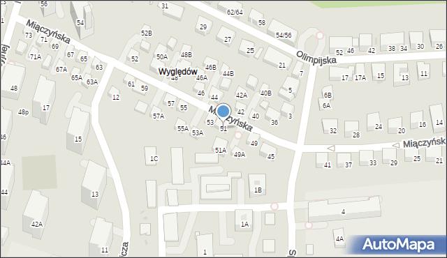 Warszawa, Miączyńska, 51, mapa Warszawy