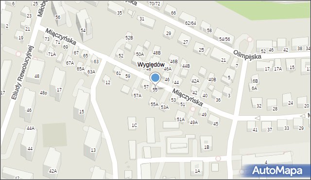 Warszawa, Miączyńska, 55, mapa Warszawy