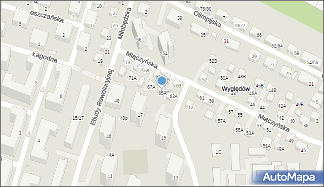 Warszawa, Miączyńska, 65A, mapa Warszawy