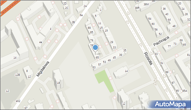 Warszawa, Migdałowa, 67, mapa Warszawy