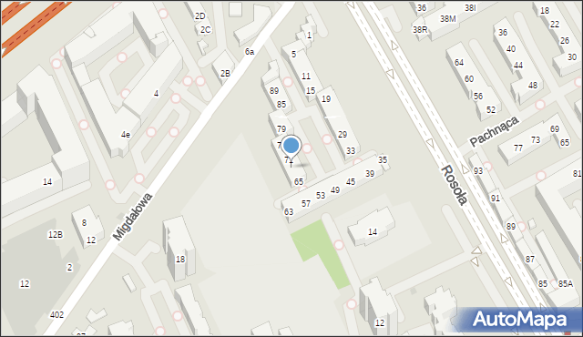 Warszawa, Migdałowa, 69, mapa Warszawy