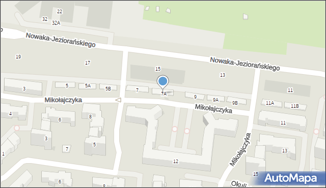 Warszawa, Mikołajczyka Stanisława, 7A, mapa Warszawy